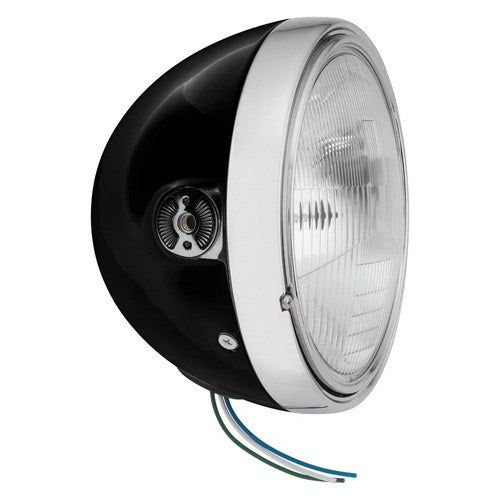 BikeMaster 7" Side Mount Gloss Black Headlight