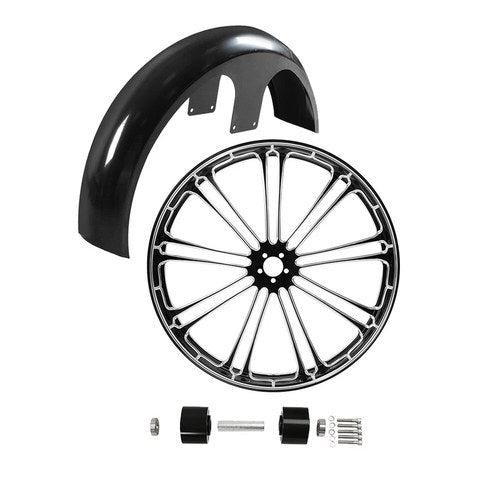 26'' Front Fender & Wheel Rim Dual Disc Hub Fit For Harley Street Glide 97-13