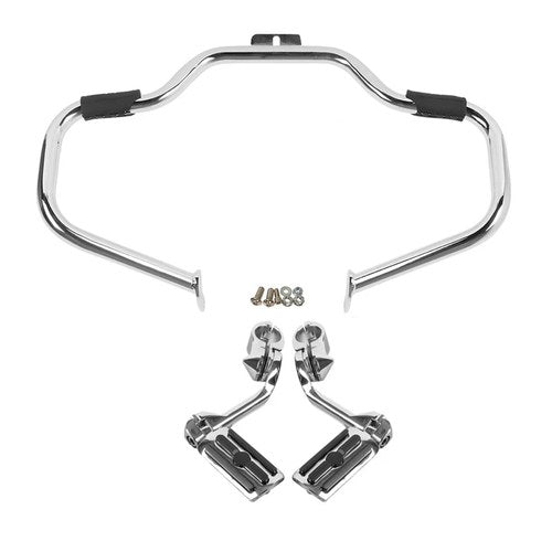 Mustache Highway Engine Guard Crash Bar Foot Pegs Fit For Harley Softail 00-2017