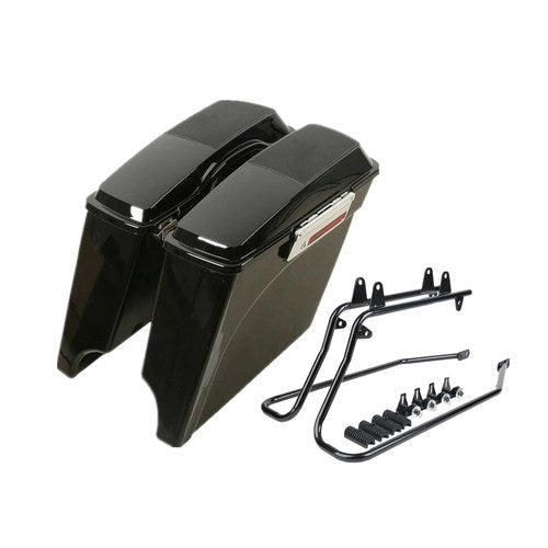 5" Stretched Saddlebag w/ Speaker Lids & Bracket Fit For Harley Softail 84-17