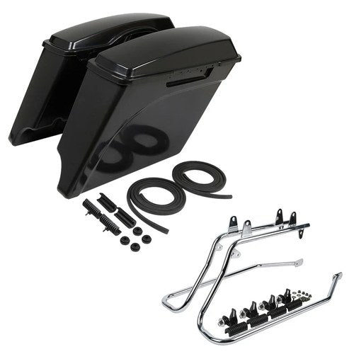 Unpainted Saddle Bags W/ Conversion Brackets Fit For Harley Softail 1984-2017
