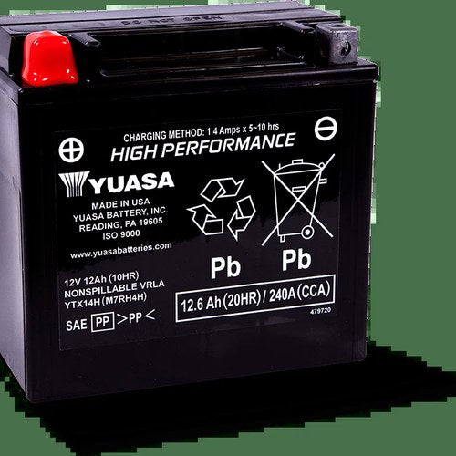 Yuasa YTX14H Agm PowerSports Battery for Reliable Performance
