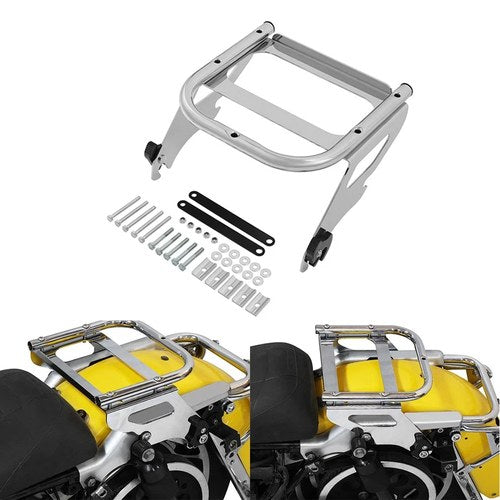 Detachables Solo Mount Rack Fit for Harley Touring Road Street Glide 1997-2008