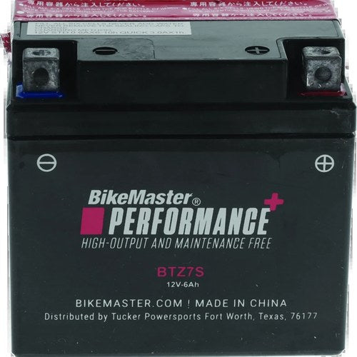 BikeMaster BTZ7S Maintenance Free Powersports Battery for Motorcycles and ATVs