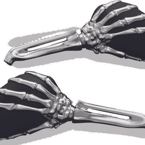 Kuryakyn Skeleton Hand Mirrors Chrome/Black for Powersports Vehicles