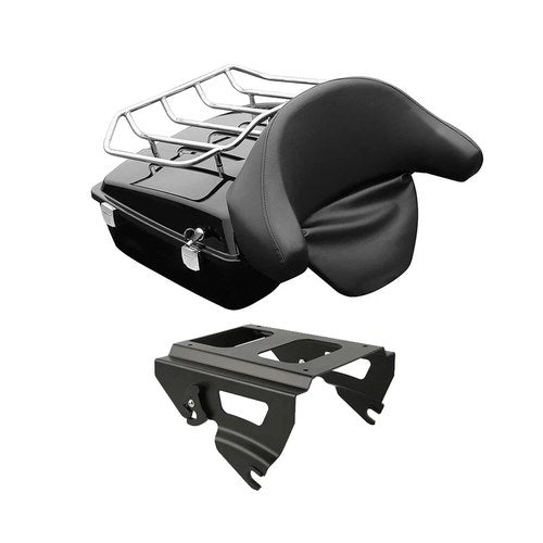 Chopped Trunk Backrest Solo Rack Fit For Harley Touring Street Road Glide 09-13