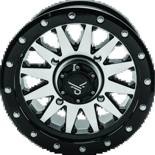 QuadBoss Wagon 14x7 Aluminum Wheel For 4+3 Offset 4x156 Black Machined Finish
