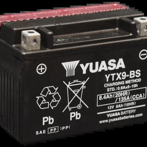 Yuasa YTX9-BS Maintenance Free Agm 12V Battery with Bottle
