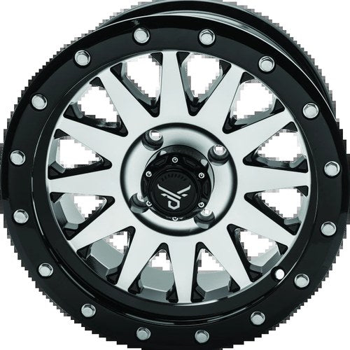 QuadBoss Wagon 14x7 Inch Black Machined Aluminum Wheel With For 4x110 Bolt