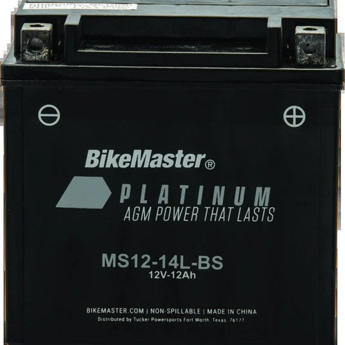 BikeMaster Agm Battery MS12-14L-BS – Fits Harley Davidson & Buell Bikes