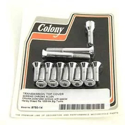 Colony 8750-14 Chrome Transmission Top Cover Screw Kit
