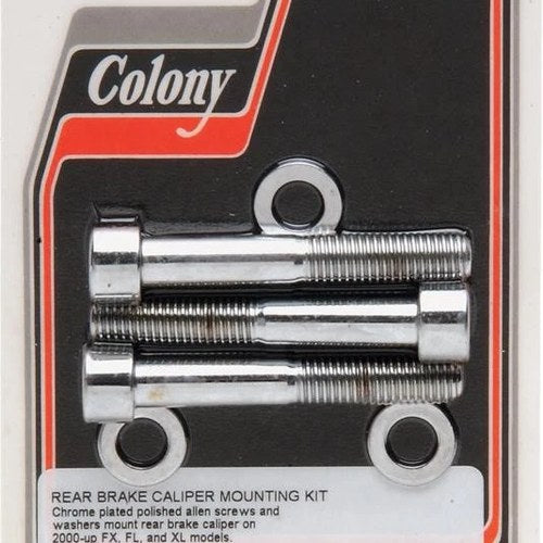 Colony Brake Caliper Mount Kit Rear Chrome #2081-3 Harley Davidson
