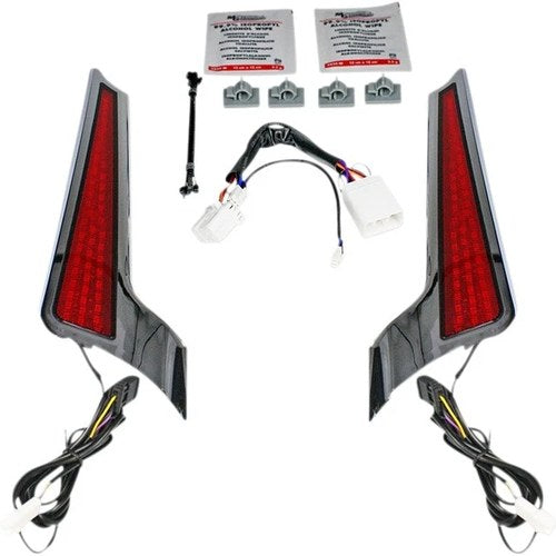 Custom Dynamics Fascia LED Light Panels Chrome/Red Harley Davidson Street Glide