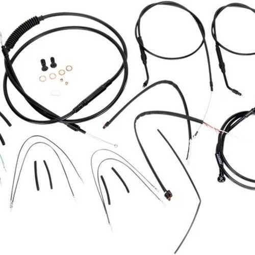 Burly Handlebar Cable/Line Kit for 14" Ape Hangers Black Harley Davidson Dyna