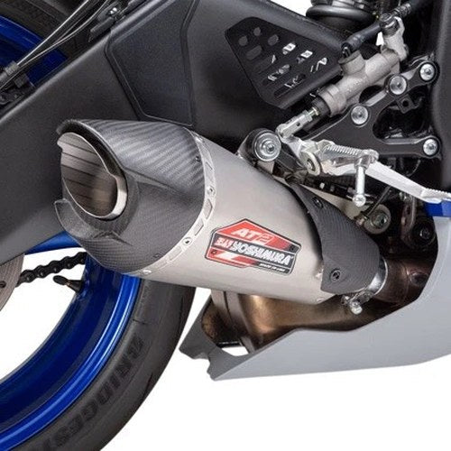 Yoshimura AT2 Street Series Slip-On Muffler SS/CF for Yamaha R6 2006-2020/2022