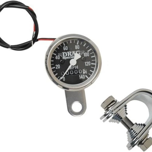 DS 1-7/8" Mini Mechanical Speedometer w/LED 2240:60 Black Face