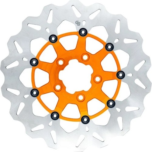 GBrakes Floating Wave Brake Rotor 11.8" Rear Orange #GBDU027 Harley Davidson