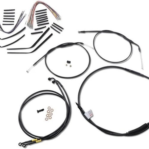 Burly Handlebar Cable/Line Kit for 14" Hangers Black #B30-1198 Harley Davidson