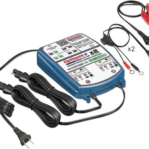 TecMate OptiMate 2 Duo Bronze 2-Bank Battery Charger/Maintainer