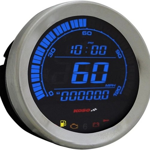 Koso 4" Speedometer Gauge Chrome #BA051000 Harley Davidson