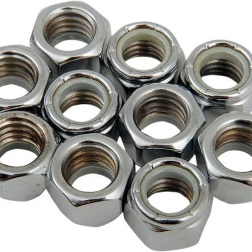 DS Chrome Motorcycle Nylon Insert Lock Nut 10-Pack 7/16"-14