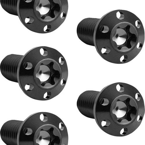 Arlen Ness Hub Mount Rear Brake Rotor Bolts 3/8"-16 Black 5-Pack #300-910