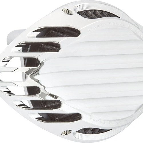 Arlen Ness Rough Crafts Teardrop Finned Air Cleaner Kit Chrome #RC-600-022