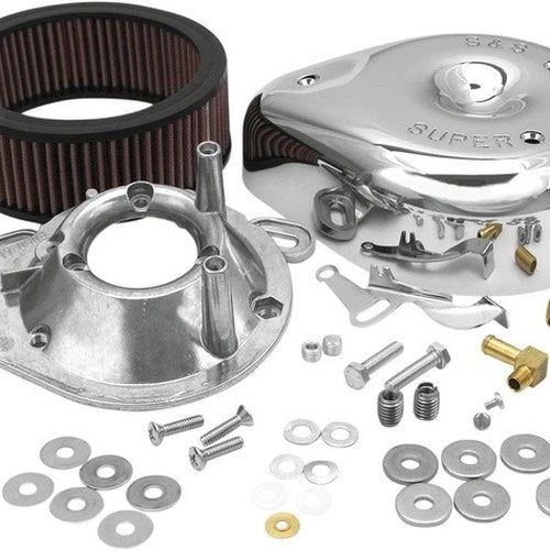 S&S Super E/G Teardrop Air Cleaner Kit Chrome #17-0399 Harley Davidson