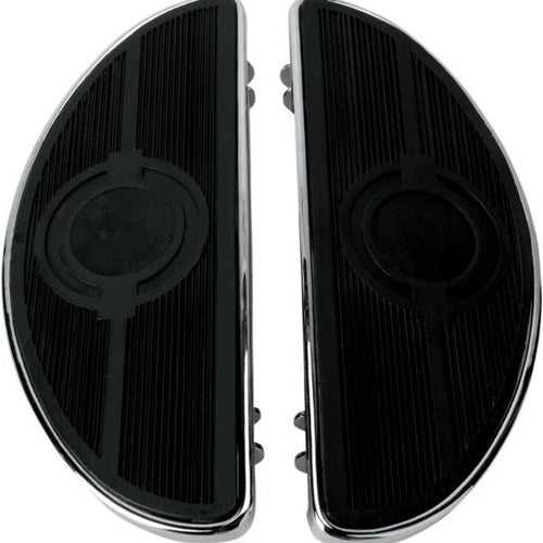 DS Half-Moon Driver Floorboards With Solid Inserts Chrome Harley Davidson 143392