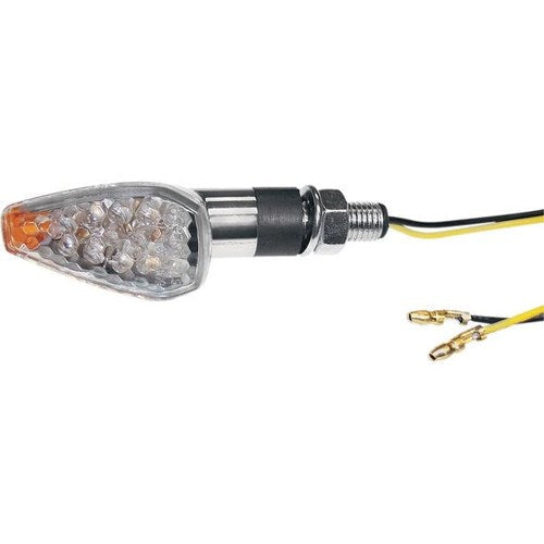 K&S LED Ultra Short Stem Triangle Marker Light Set Chrome Clear