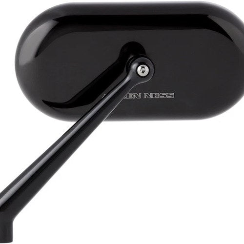 Arlen Ness Oval Side View Mirror Black Left Screw-In 5.00"