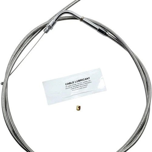 Barnett Pull Throttle Cable +12 Stainless Braided #114143 Harley Davidson