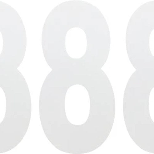 Factory Effex 6" Standard Number #8 White 3-Pack