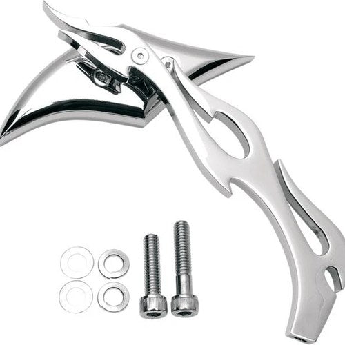 DS Gothic Mirror with Flame Stem Right Chrome