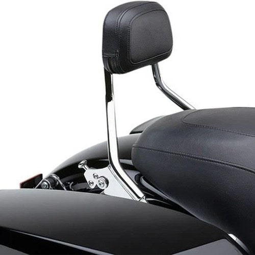 Cobra Detachable Short Round Passenger Backrest Chrome 602-2212 Harley Davidson