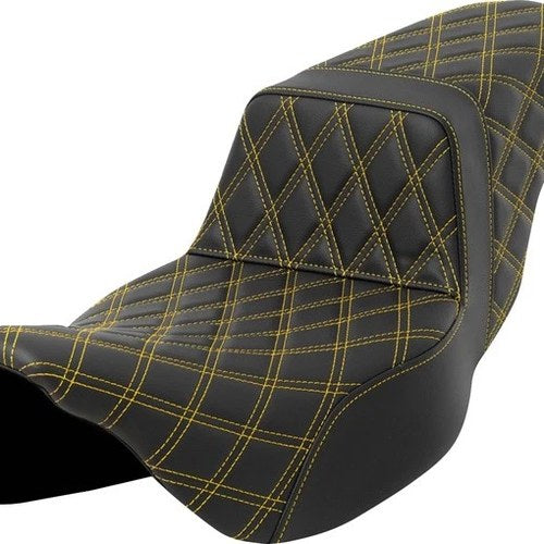 Saddlemen Step-Up LS Ext. Reach Seat Gold Stitch Black #284774 Harley Davidson