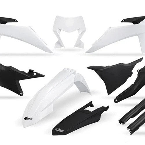 UFO Complete Plastics Kit 25 Special White/Black #KTKIT530F-222 KTM
