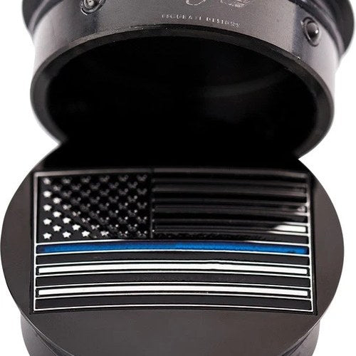 Figurati Designs Swingarm Covers US Flag Blue Line Black #FD71-AFBL-BLK