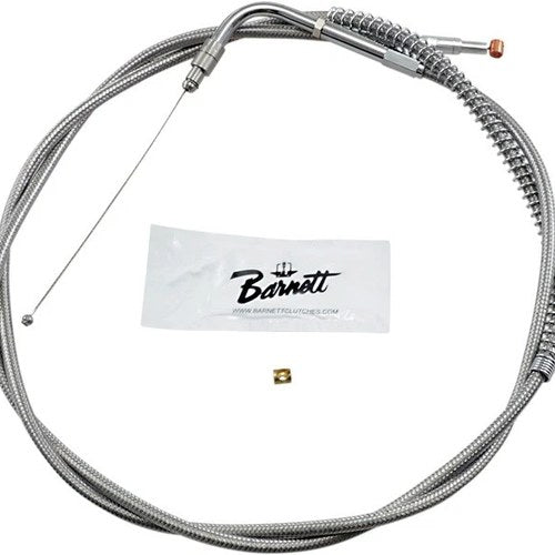 Barnett Pull Throttle Cable +10 Stainless Braided #114141 Harley Davidson