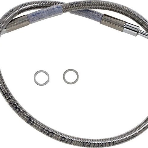 DS Braided Front Upper ABS Brake Line Kit 23-1/2" +2" Clear Coated #212096