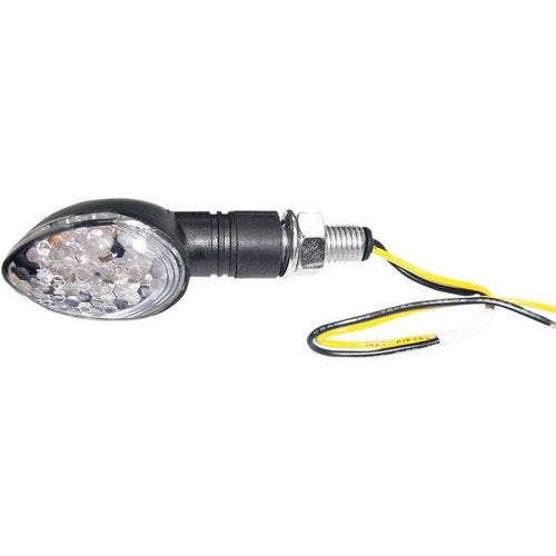 K&S LED Ultra Short Stem Mini-Stalk Oval Marker Light Set Black Clear