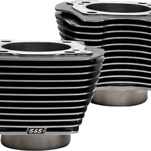 S&S 4.25" Big Bore Cylinders Black Granite With Highlighted Fins #910-0739A