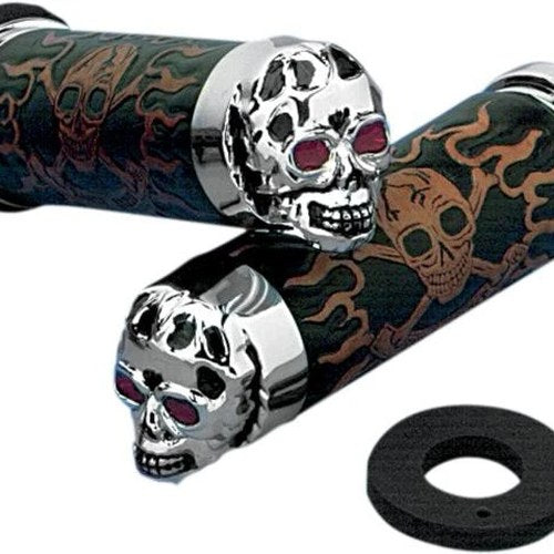 DS Skull Grips without Throttle Sleeves Harley Davidson #139180