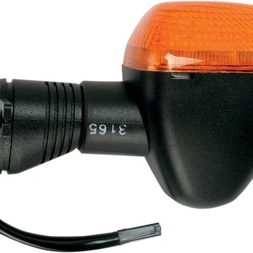K&S DOT Turn Signal Assembly Single Filament Front Black Amber #25-3165