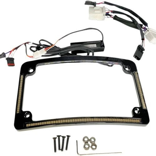 Custom Dynamics LED R/T/B Radius License Plate Frame Black #TF05-HD-B