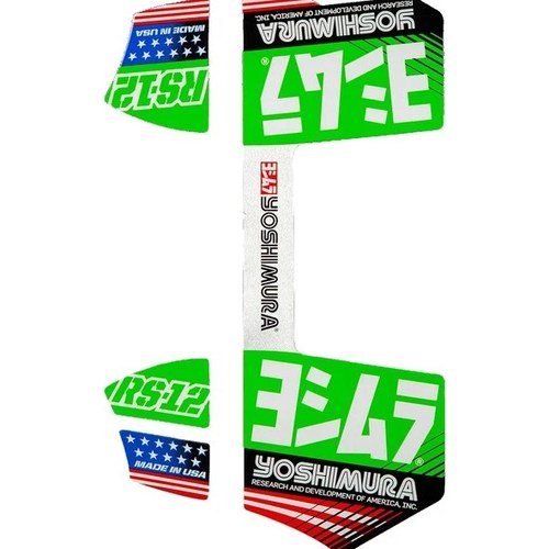 Yoshimura RS-12 Muffler Decal Set Green