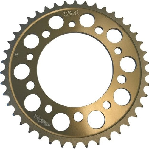 Sunstar Aluminum Rear Sprocket 520 42T Gold for Yamaha YZF-R1/YZF-R1M 2015-2023