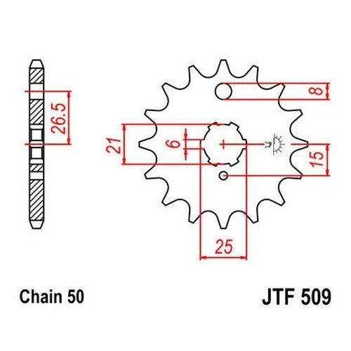 JT Front Sprocket 530 15T #JTF509.15 fits Kawasaki