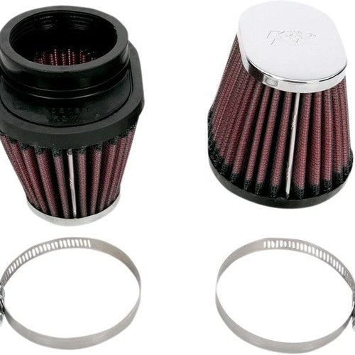 K&N Clamp-On Air Filters Chrome #RC-0982 for Kawasaki/Yamaha/Suzuki/Honda