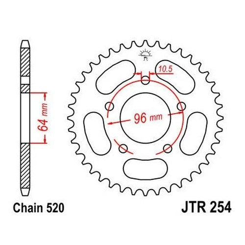 JT Steel Rear Sprocket 520 50T fits Honda XR200R 1981-1983